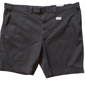 St. John's Bay Charcoal Flat Front Shorts Men 54 Comfort Stretch 8" Inseam